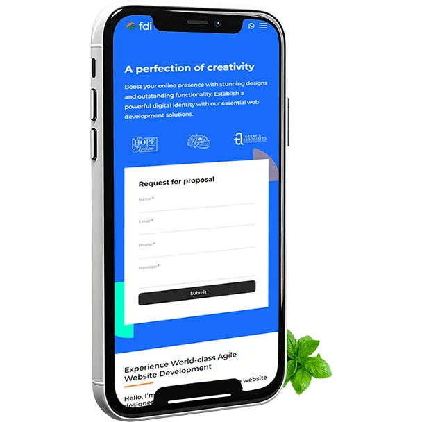 Responsive WordPress website on a smartphone