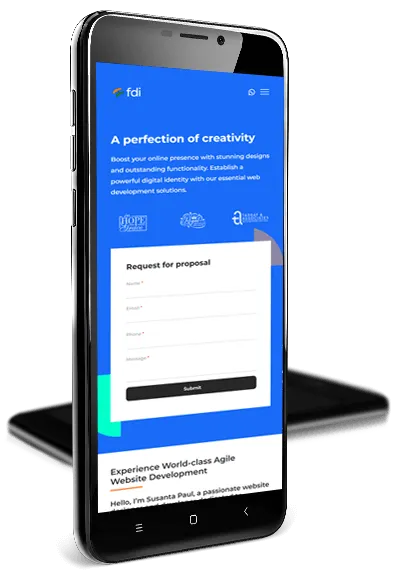 Responsive website by Freelance Developer India on a mobile phone